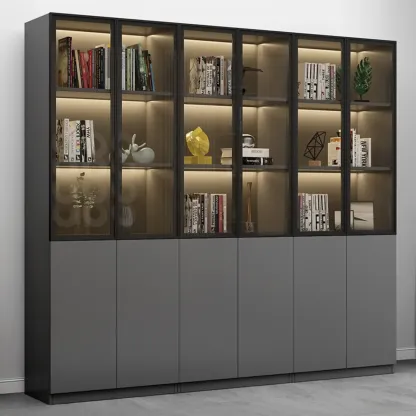 Modern Wooden Display Cabinets with Shelves Image - 5