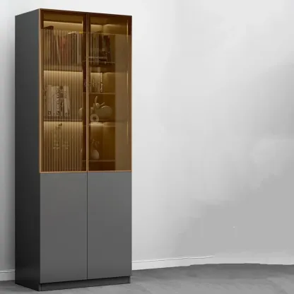 Modern Wooden Display Cabinets with Shelves Image - 16