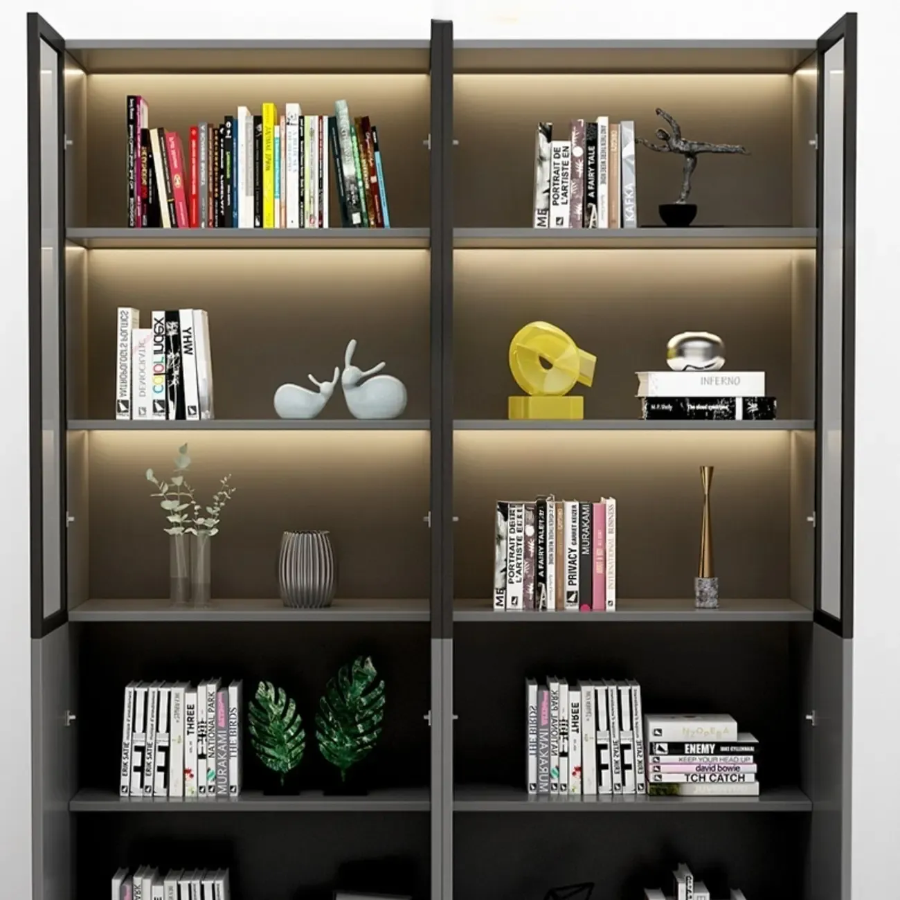 Modern Wooden Display Cabinets with Shelves Image - 6