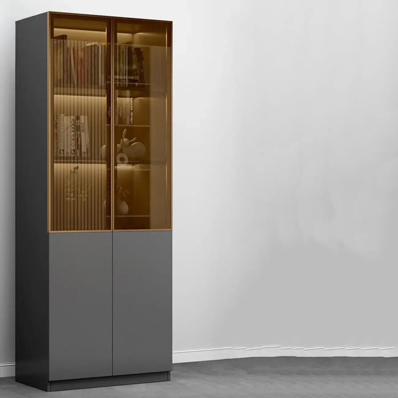 Modern Wooden Display Cabinets with Shelves Image - 20