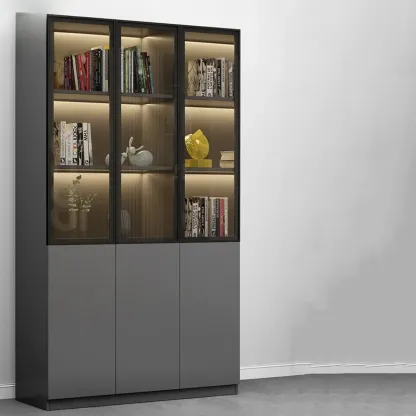 Modern Wooden Display Cabinets with Shelves Image - 21