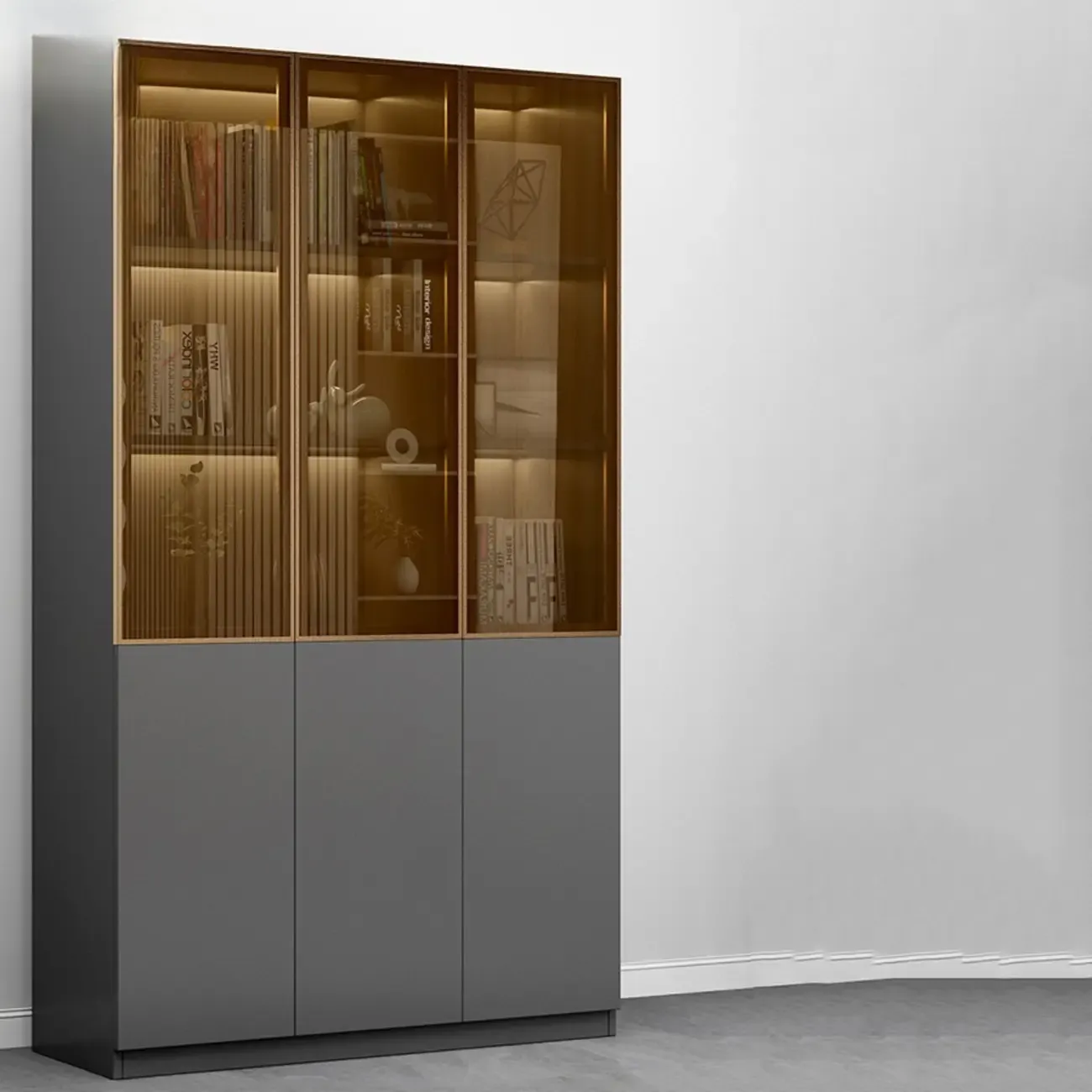 Modern Wooden Display Cabinets with Shelves Image - 24