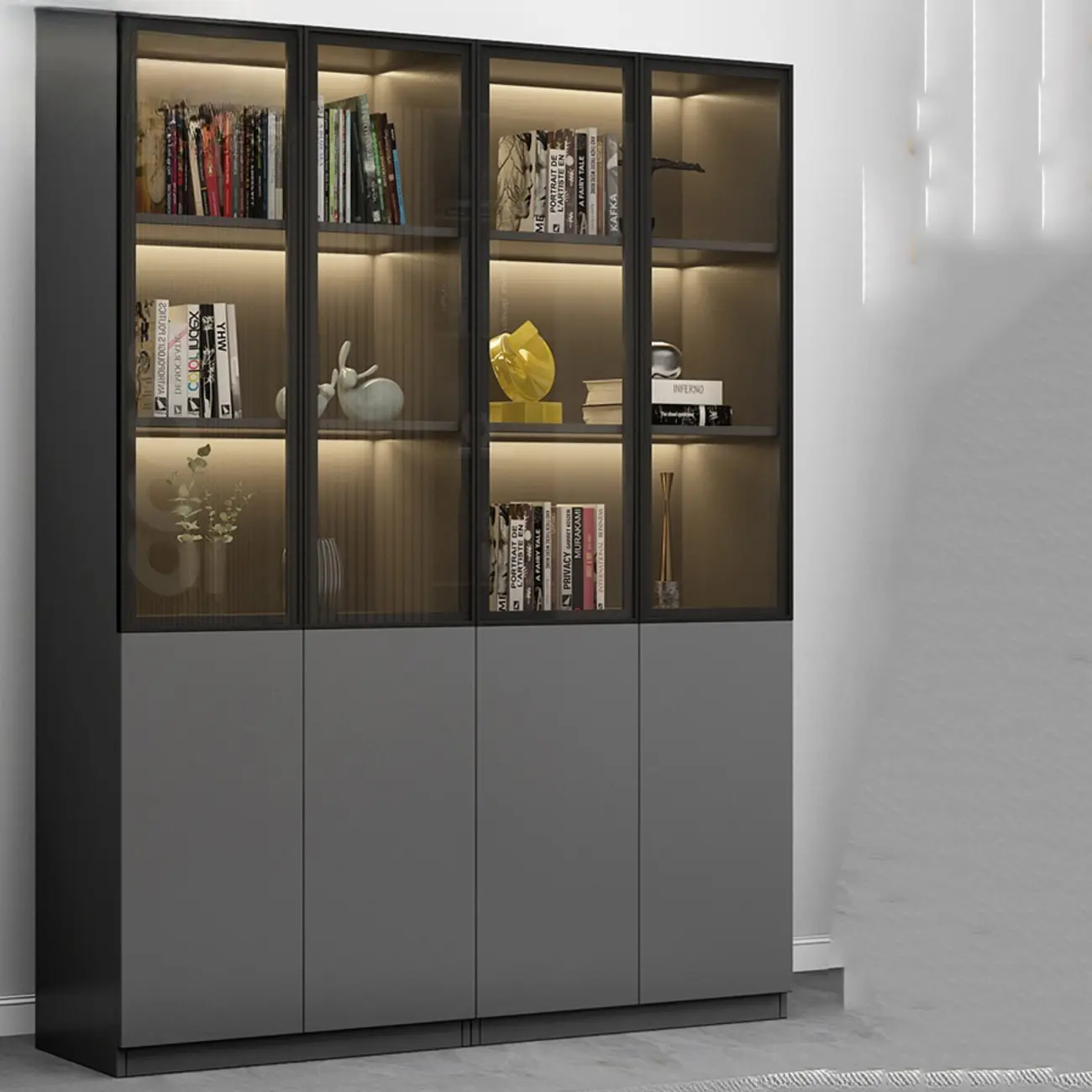 Modern Wooden Display Cabinets with Shelves Image - 28 | homeyfad