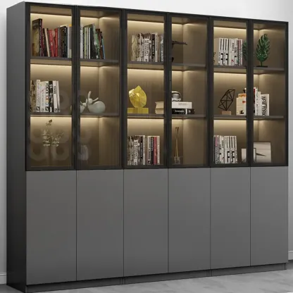 Modern Wooden Display Cabinets with Shelves Image - 30