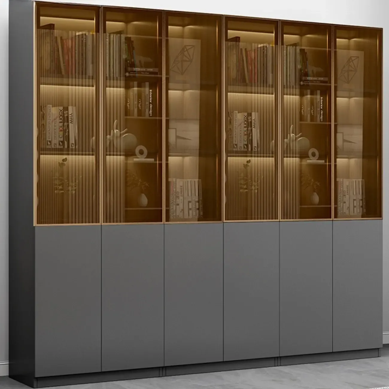 Modern Wooden Display Cabinets with Shelves Image - 31