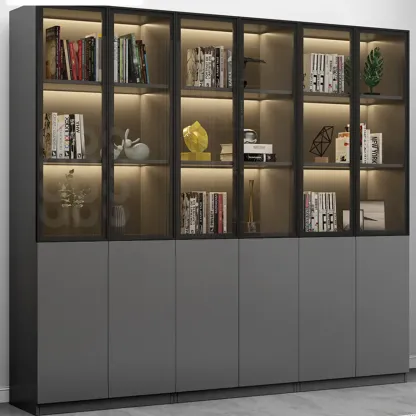 Modern Wooden Display Cabinets with Shelves Image - 32