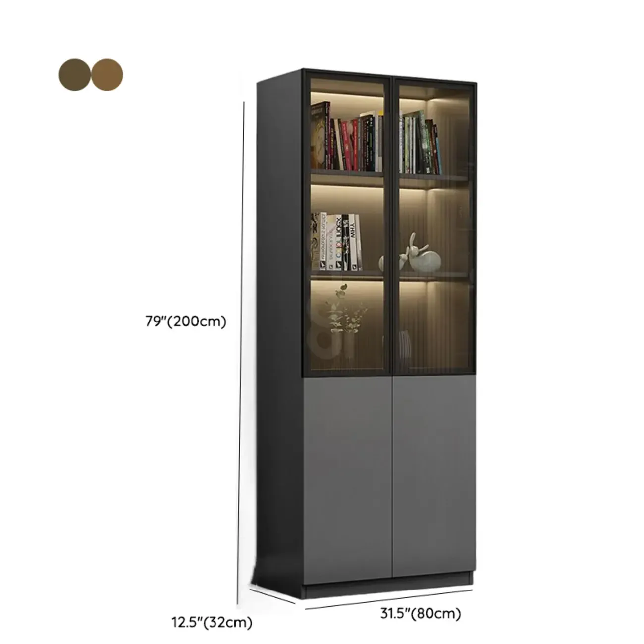 Modern Wooden Display Cabinets with Shelves Image - 9