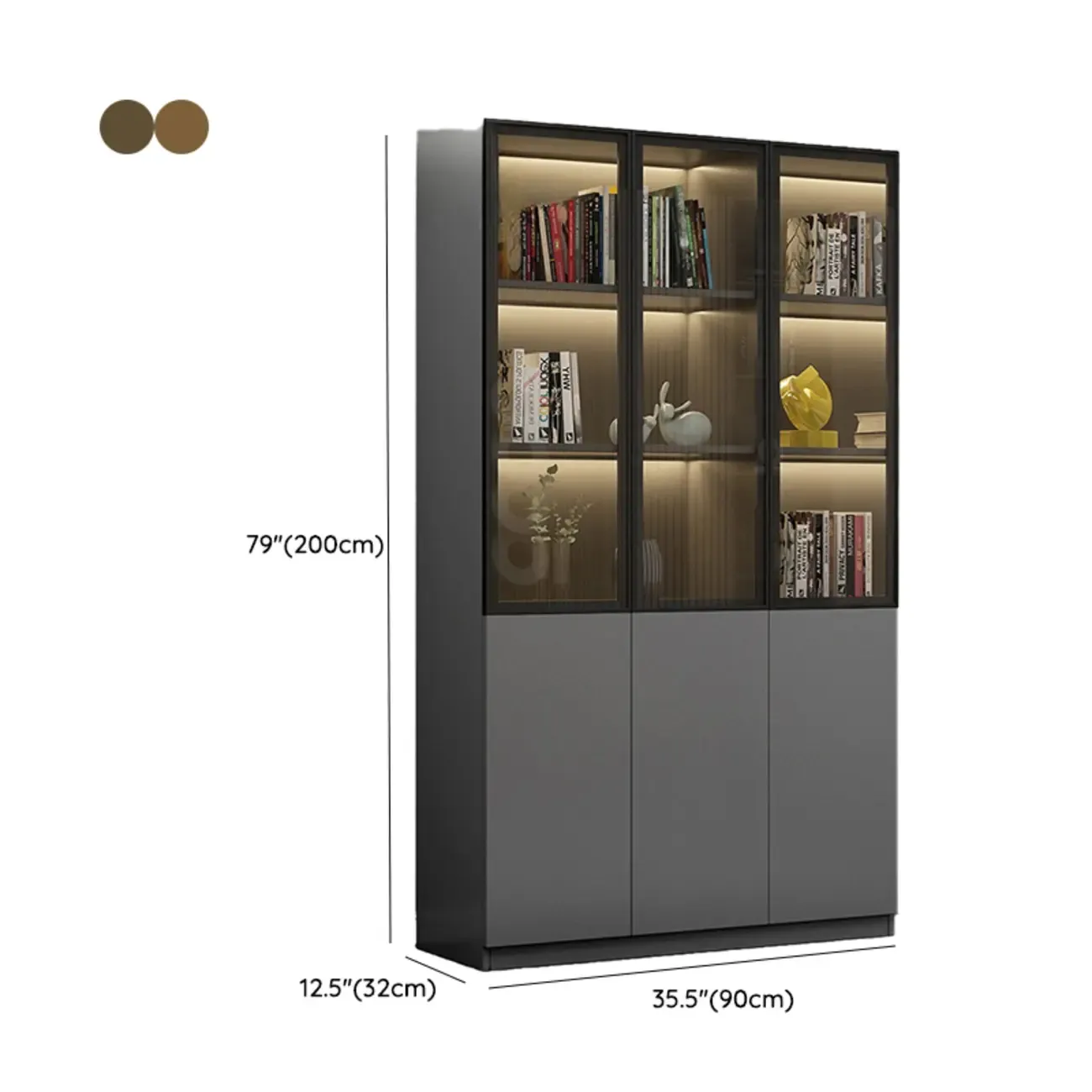 Modern Wooden Display Cabinets with Shelves Image - 10