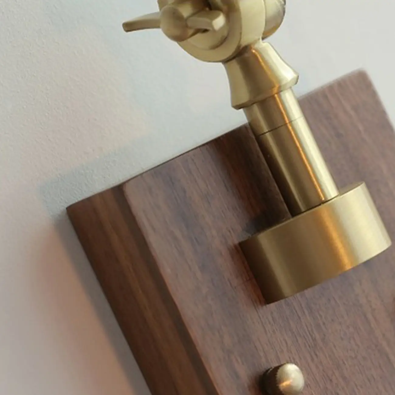 Modern Geometric Walnut Wall Light with LED and Chain Image - 13 | homeyfad