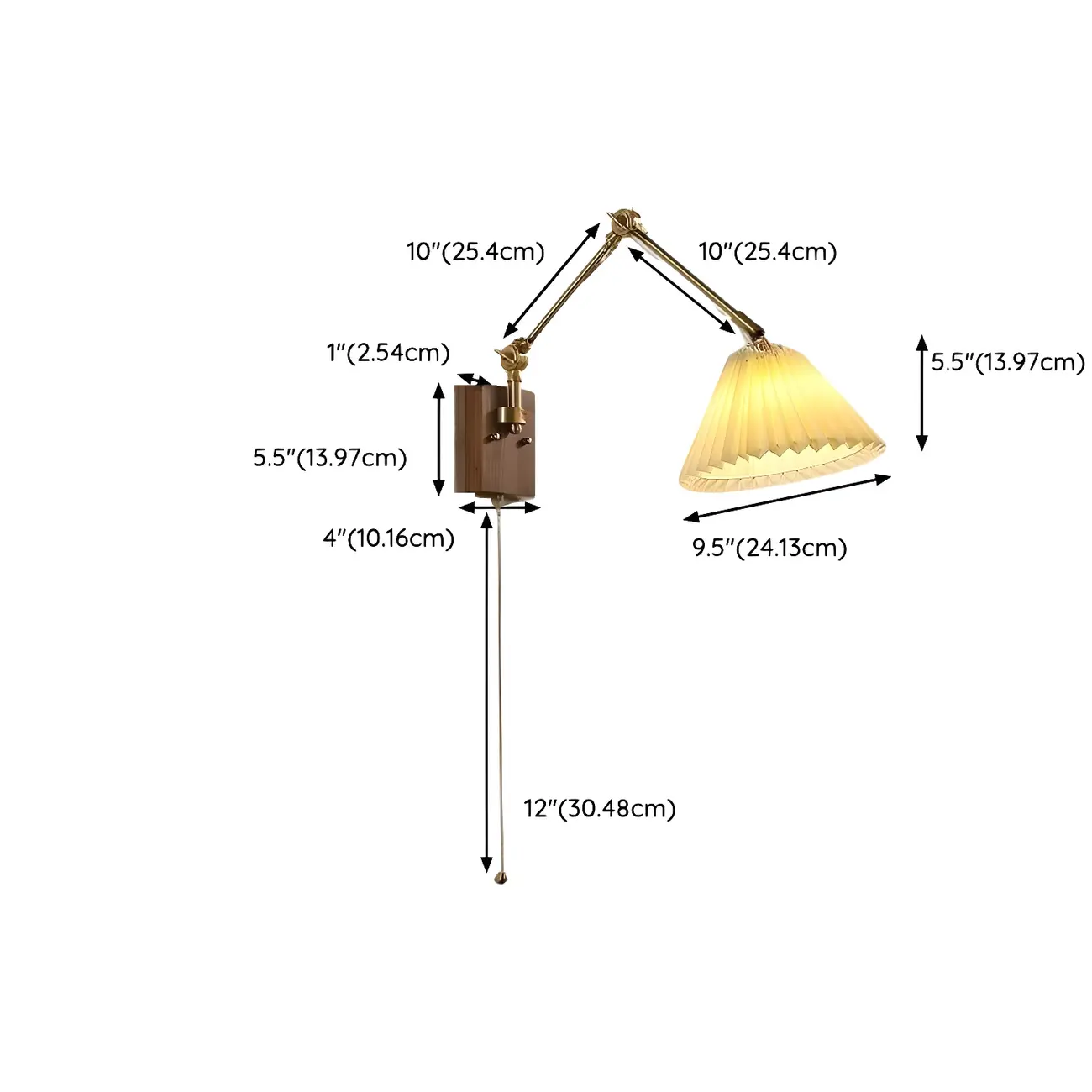 Modern Geometric Walnut Wall Light with LED and Chain Image - 17 | homeyfad