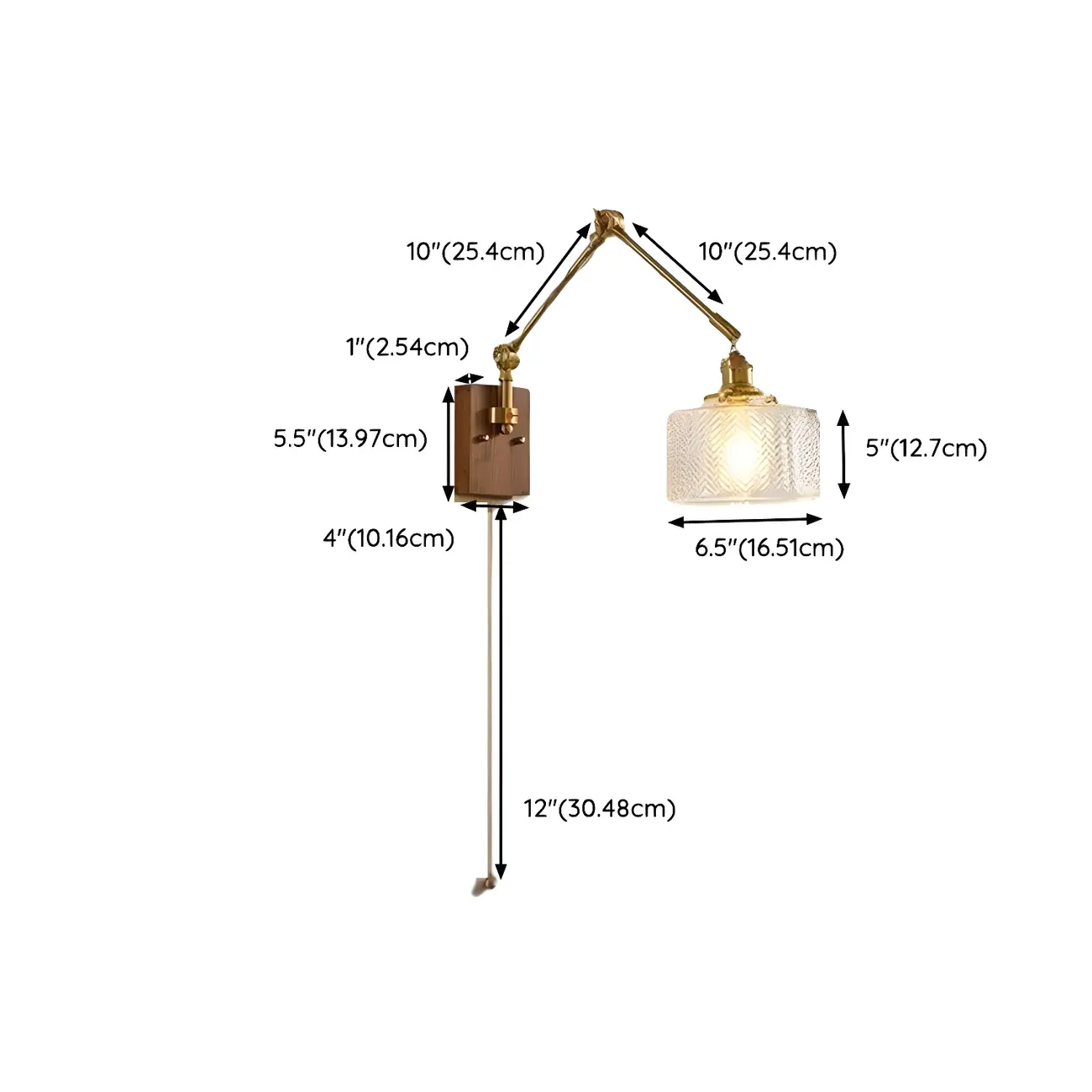 Modern Geometric Walnut Wall Light with LED and Chain Image - 18 | homeyfad