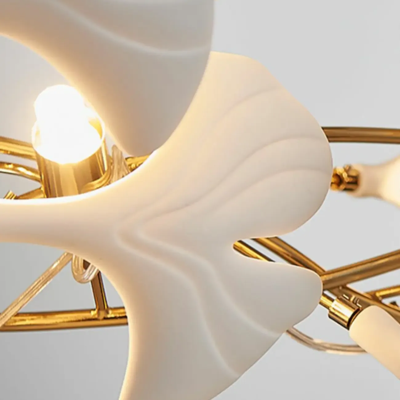 Irregular Gold 6-Light Ceramic Island Pendant Light Image - 7