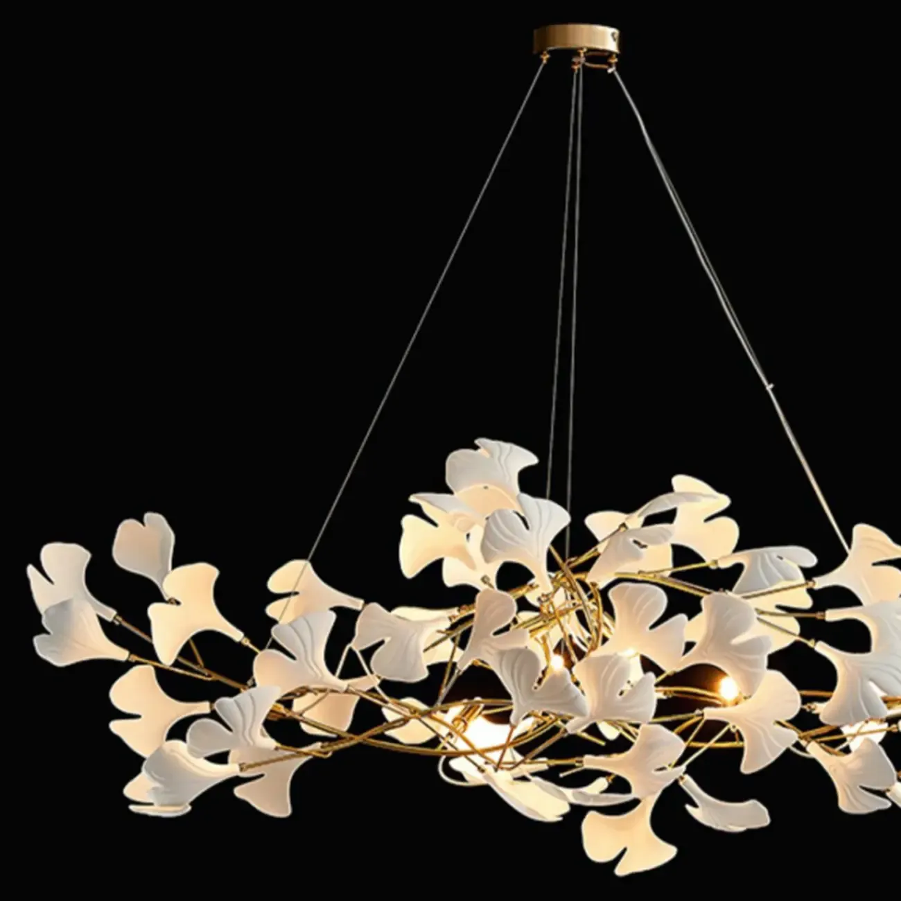 Irregular Gold 6-Light Ceramic Island Pendant Light Image - 8