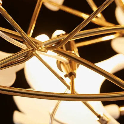 Irregular Gold 6-Light Ceramic Island Pendant Light Image - 9