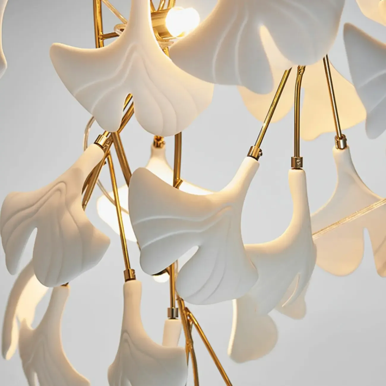 Irregular Gold 6-Light Ceramic Island Pendant Light Image - 11