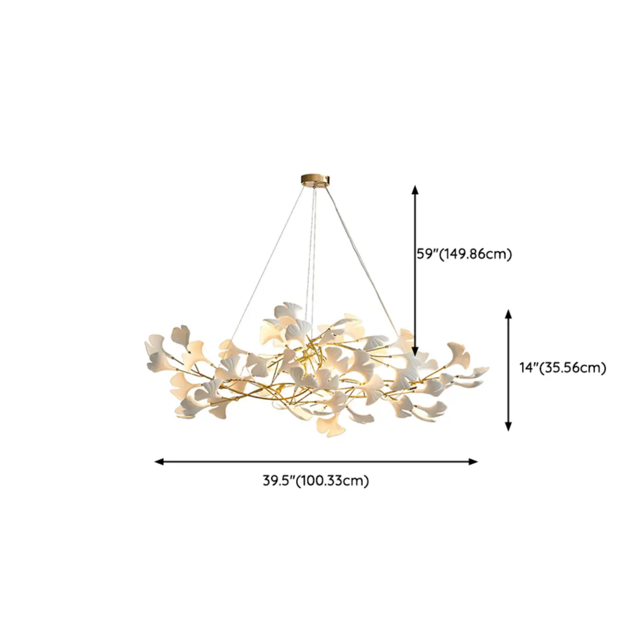 Irregular Gold 6-Light Ceramic Island Pendant Light #size | homeyfad