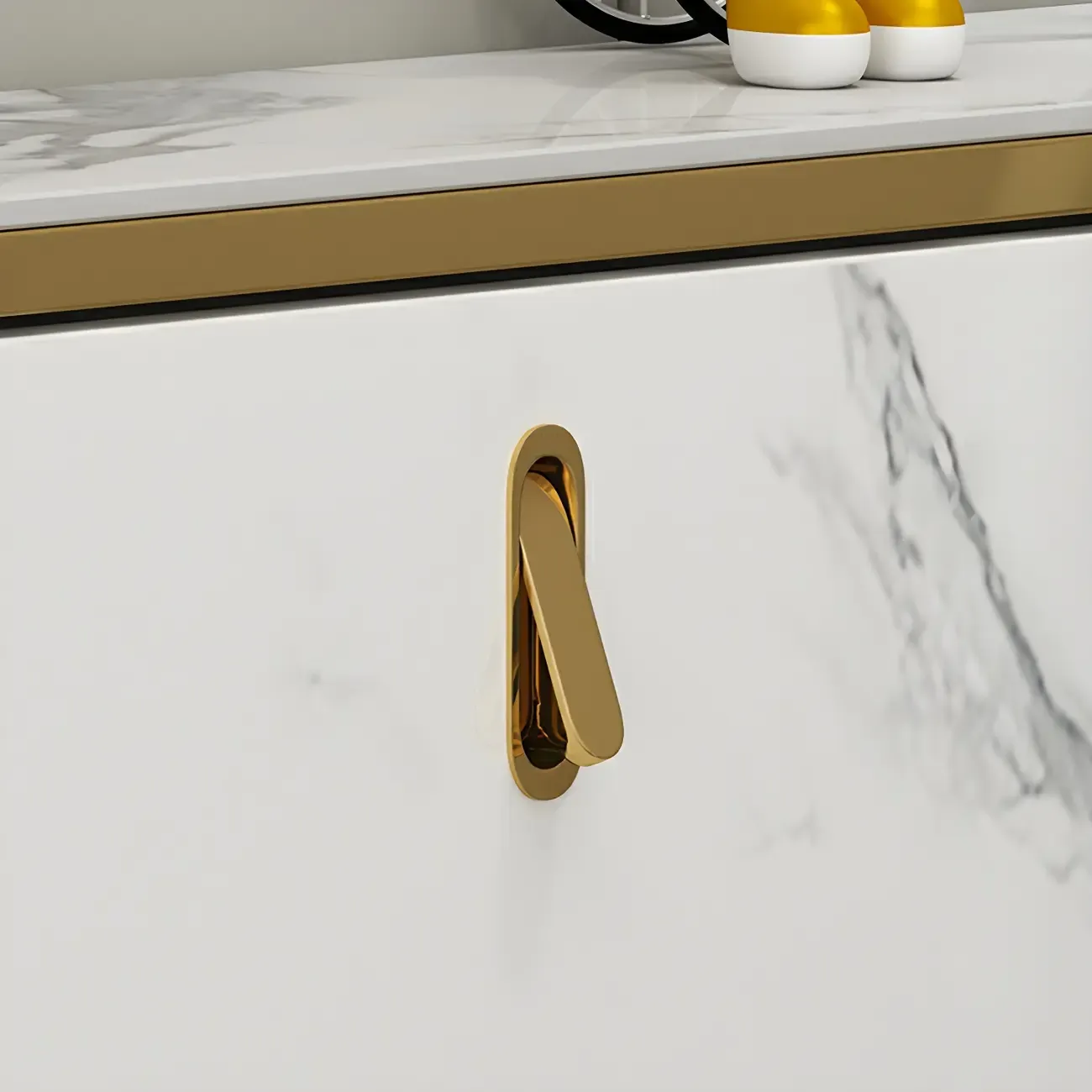 Glam White Narrow Drop Front Shoe Cabinet for Entryway Image - 14