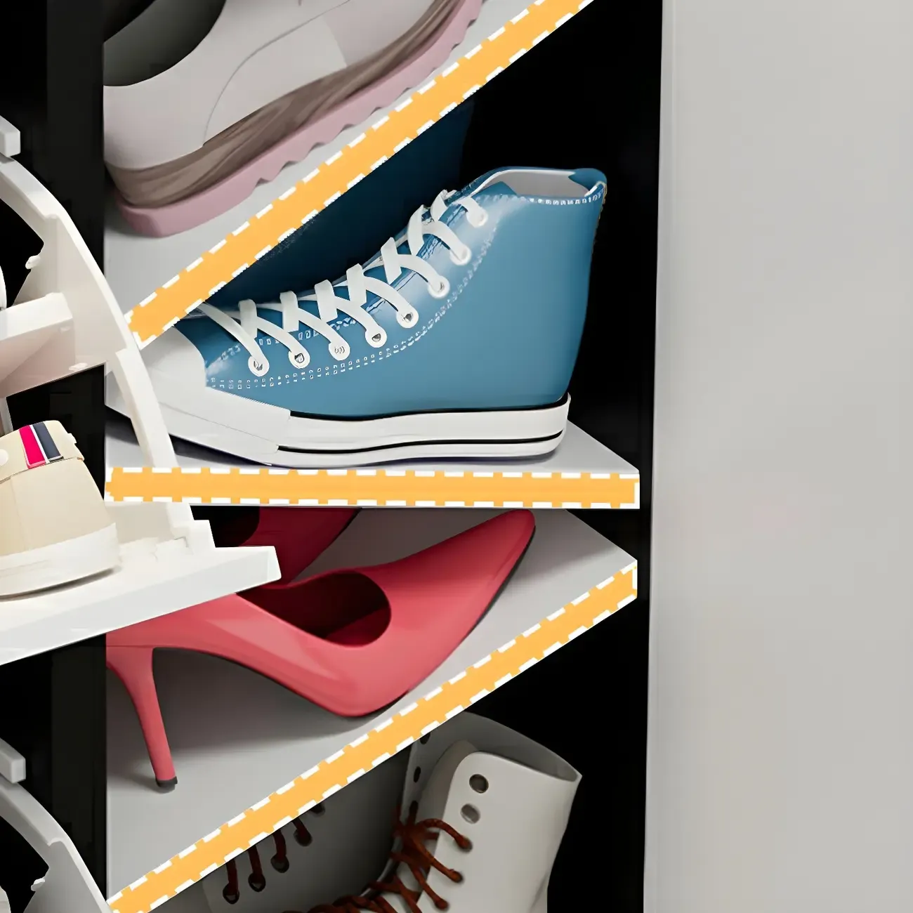 Entryway	Black Narrow Drop Front Shoe Storage Cabinet Image - 13