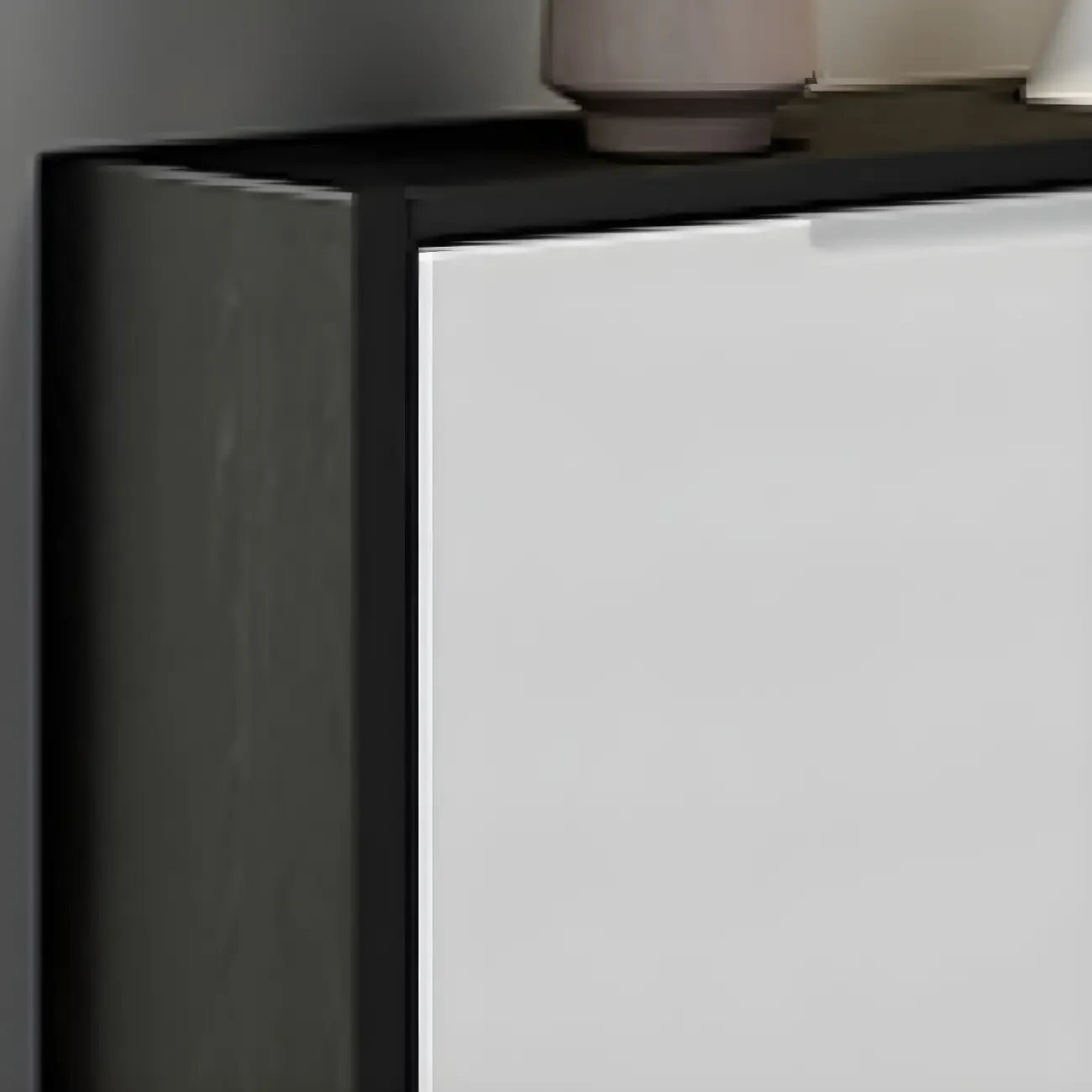 Entryway	Black Narrow Drop Front Shoe Storage Cabinet Image - 14