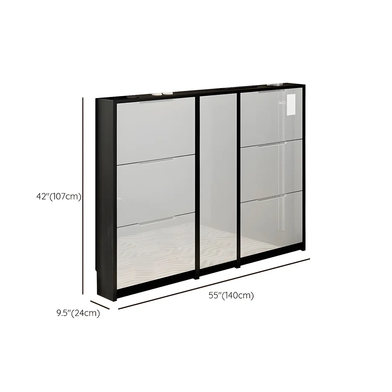 Entryway	Black Narrow Drop Front Shoe Storage Cabinet Image - 21 | homeyfad