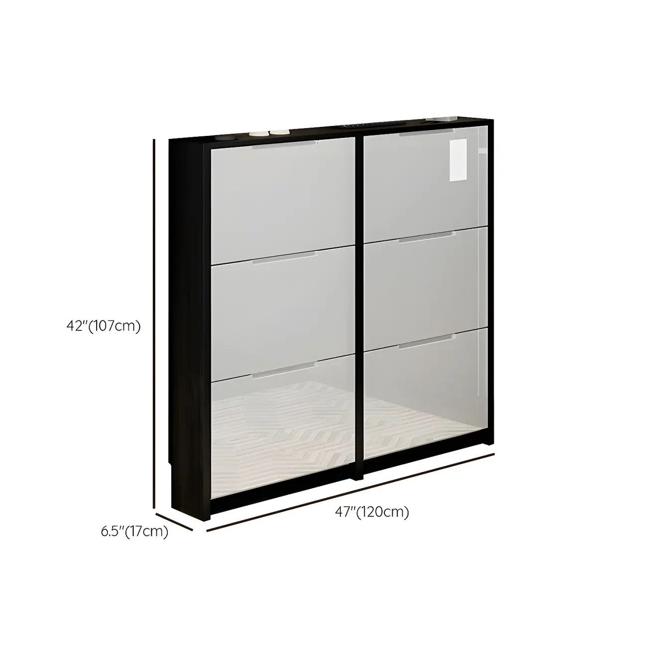 Entryway	Black Narrow Drop Front Shoe Storage Cabinet Image - 32 | homeyfad