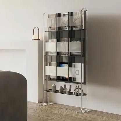 Vertical Acrylic 4-Shelf Closed Back Display Bookcase Image - 1