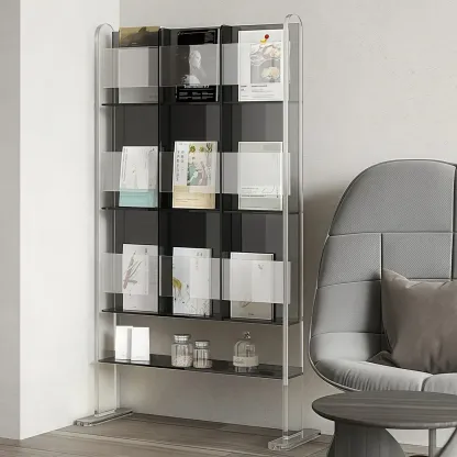 Vertical Acrylic 4-Shelf Closed Back Display Bookcase Image - 2