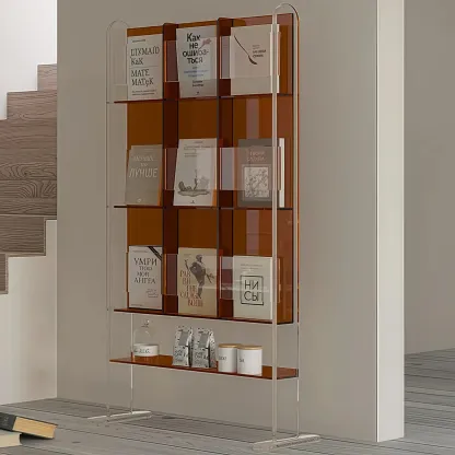 Vertical Acrylic 4-Shelf Closed Back Display Bookcase Image - 4