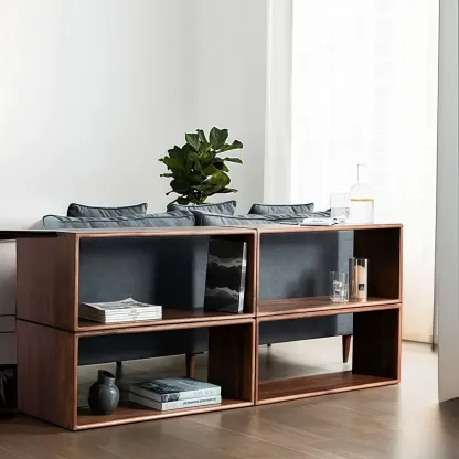 Brown Wooden Open Back Cube Bookshelf Storage Organizer Image - 2