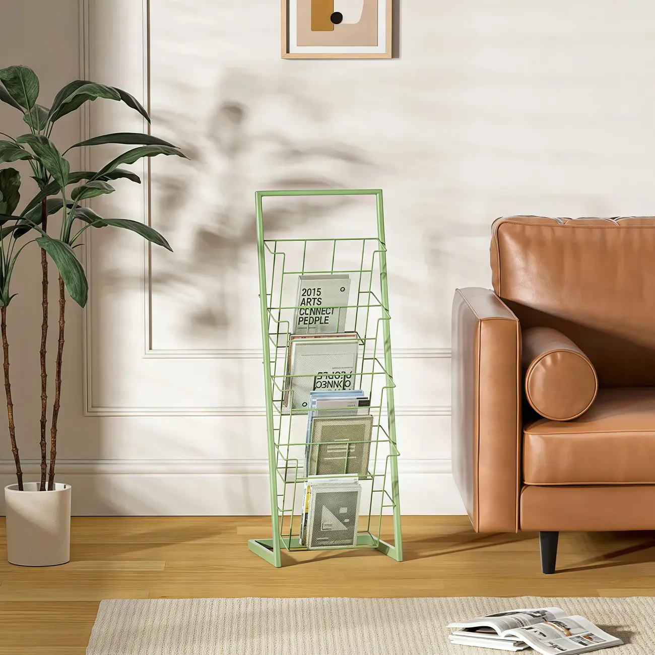 Vertical Black Metal 4-Shelf Open Back Display Bookcase Image - 2 | homeyfad