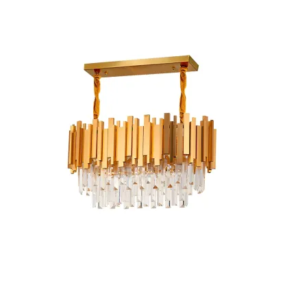 Orange Crystal LED Chandelier for Kitchen Island Image - 5