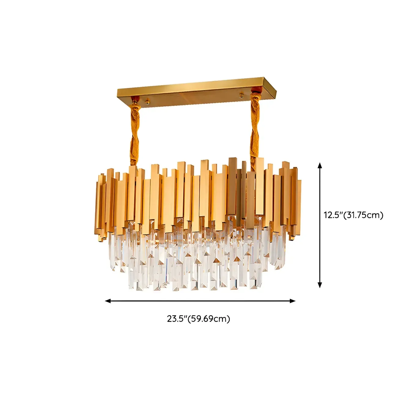 Orange Crystal LED Chandelier for Kitchen Island #size