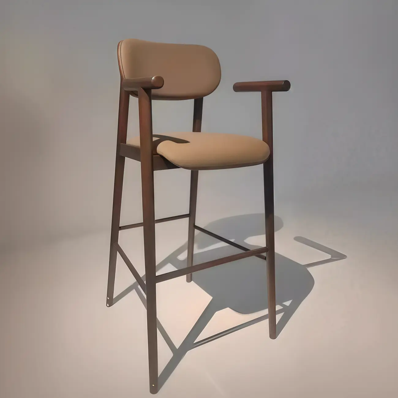 Square Four Legs Black Wood Leather Bar Stools Image - 1 | homeyfad