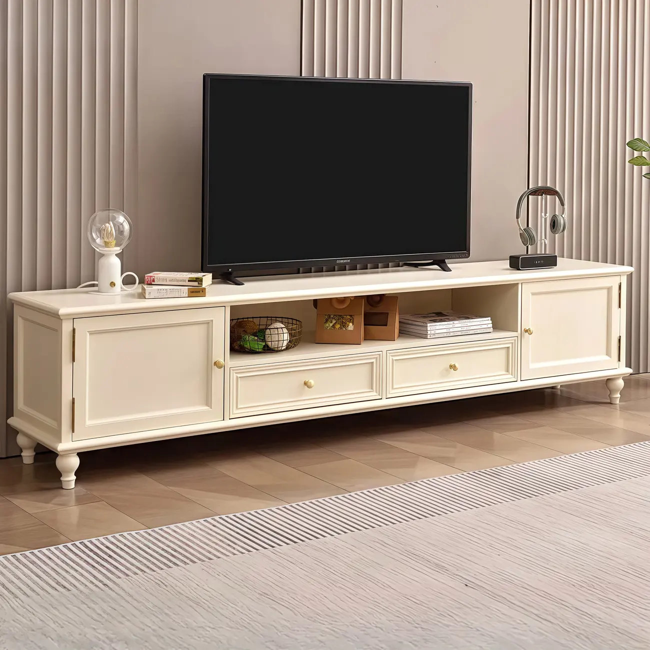 Vintage White Wood Dresser TV Stand Image - 1 | homeyfad
