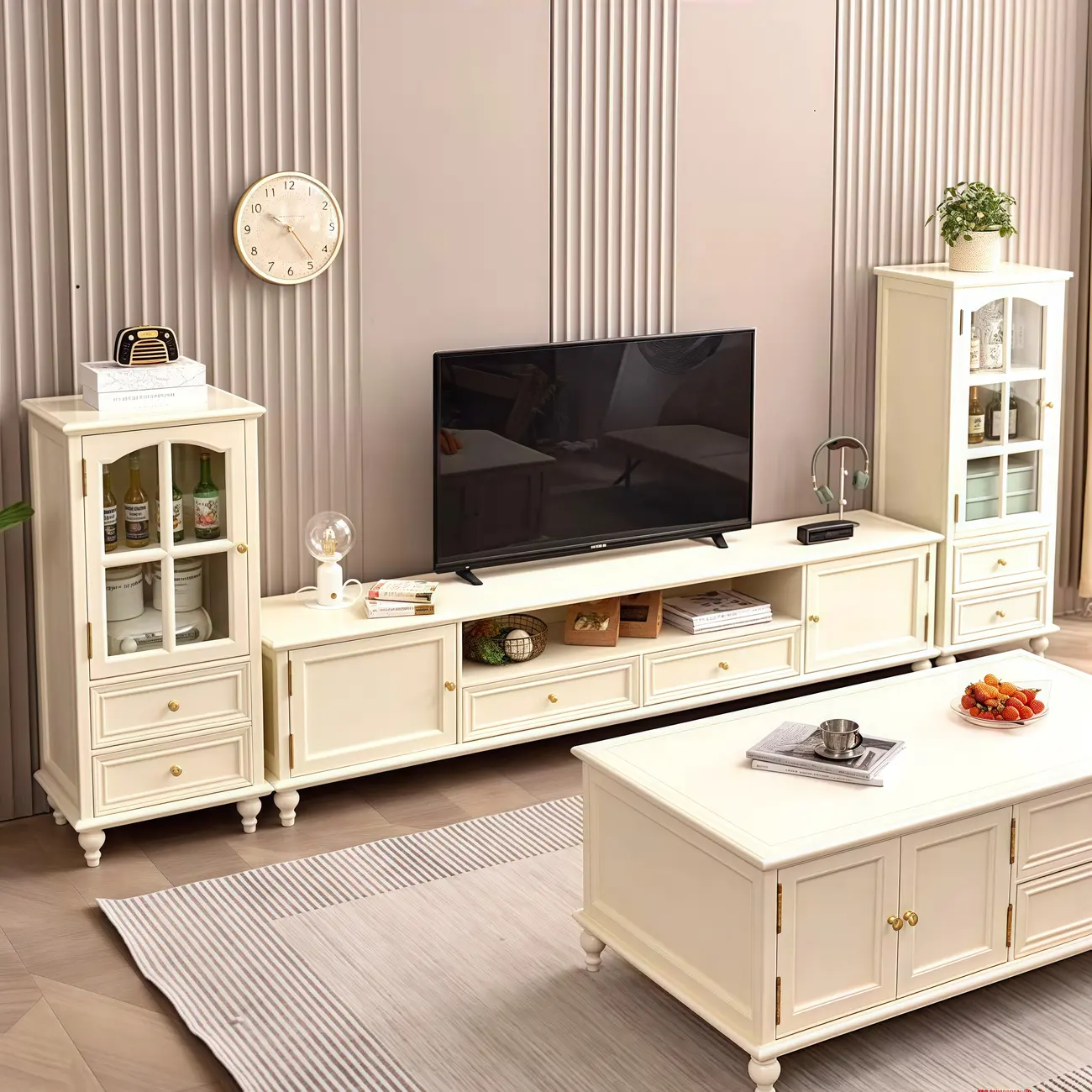 Vintage White Wood Dresser TV Stand Image - 2 | homeyfad
