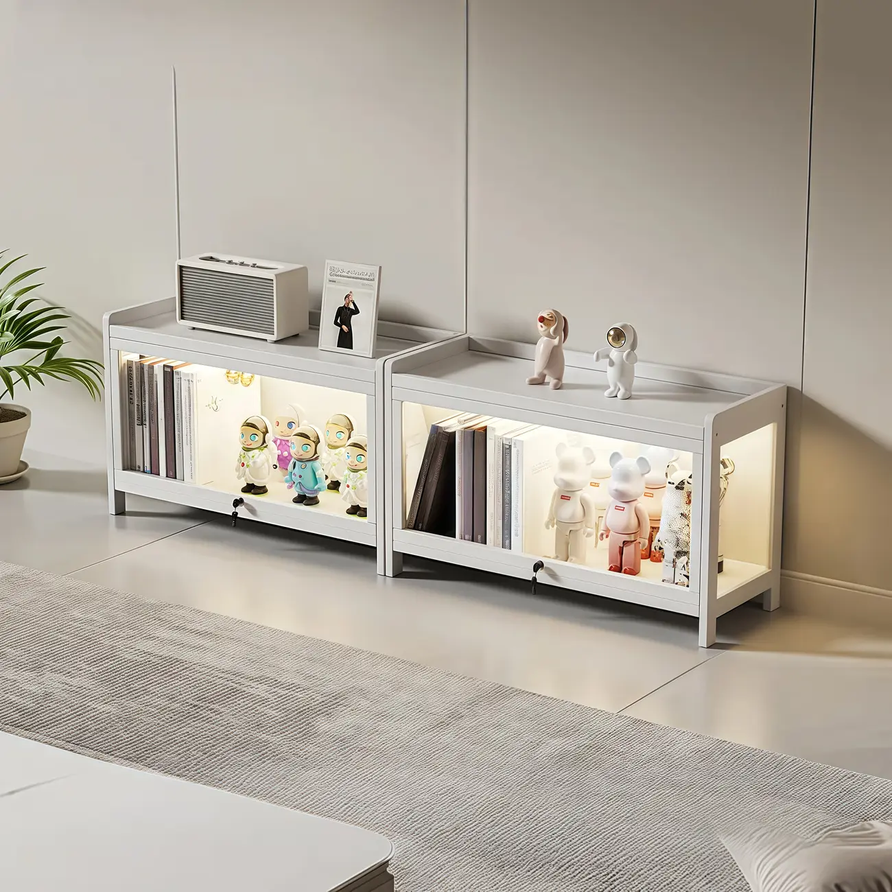 Flip-Up Low Wood Black TV Stand with Cabinet Image - 2 | homeyfad