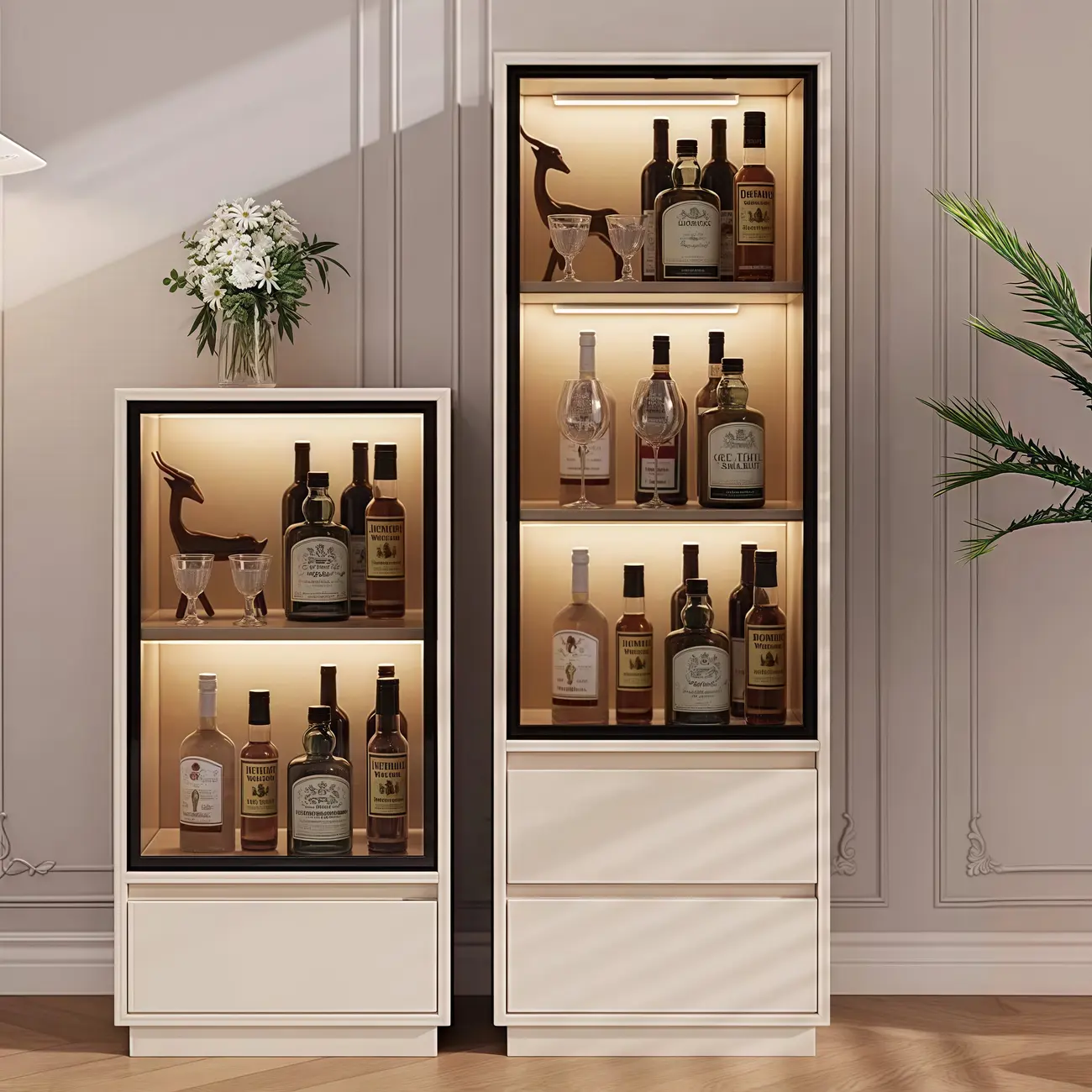 Standard Manufactured Wood Display Stand with Drawer Image - 1 | homeyfad