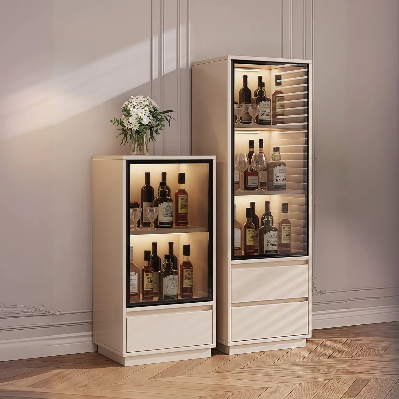 Standard Manufactured Wood Display Stand with Drawer Image - 2 | homeyfad