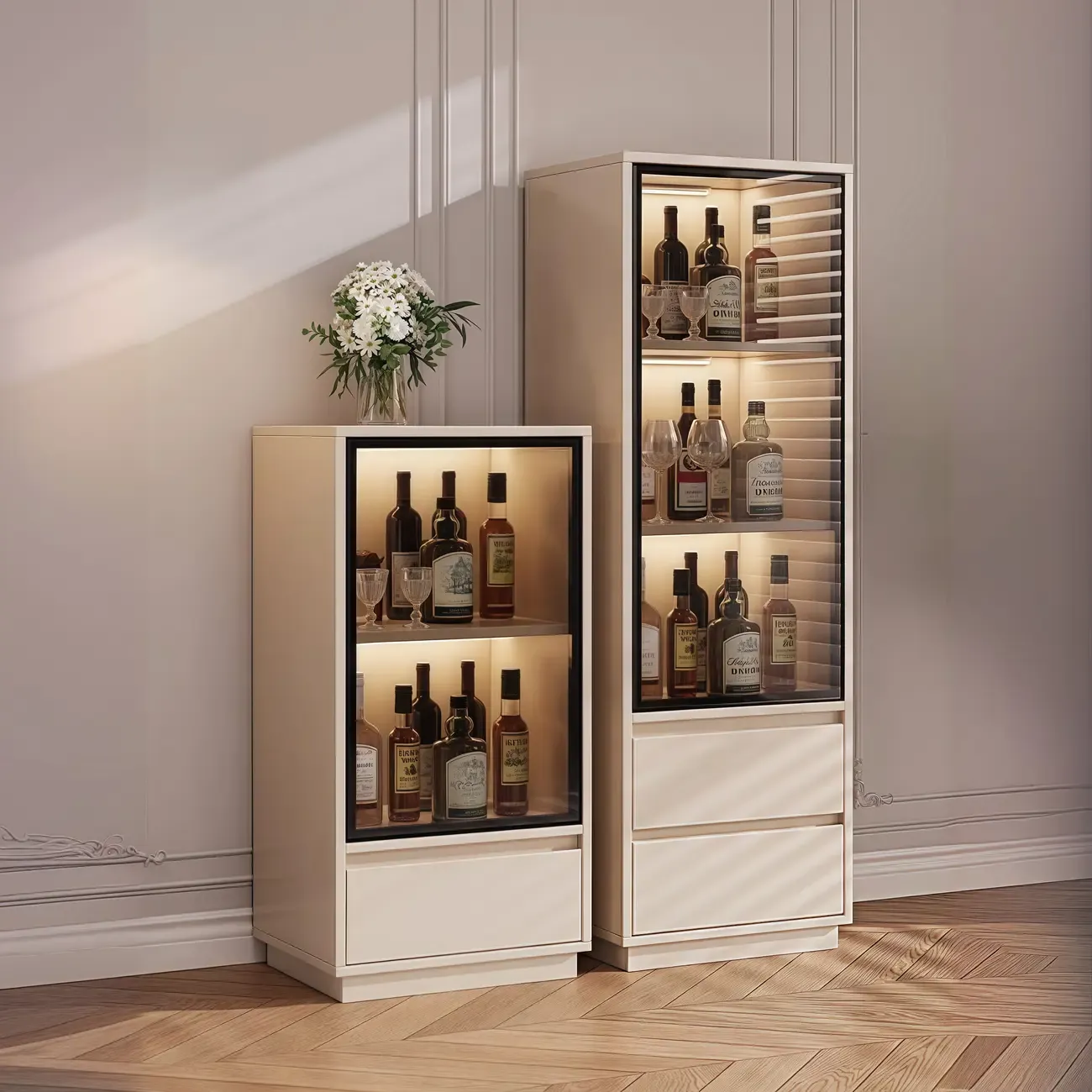 Standard Manufactured Wood Display Stand with Drawer Image - 2