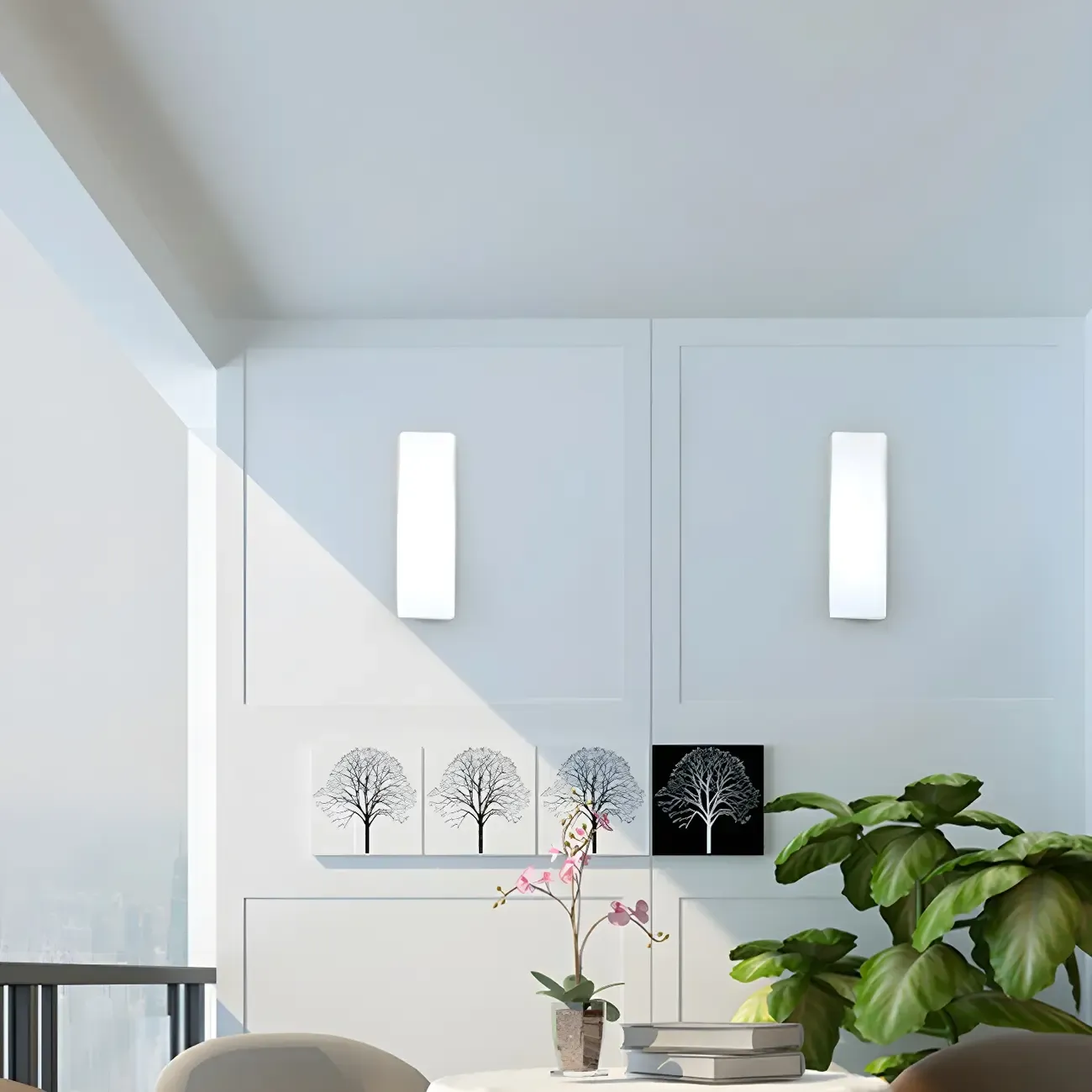 Minimalist Sleek LED Vanity Light with Glass Shade for Bathroom Image - 9