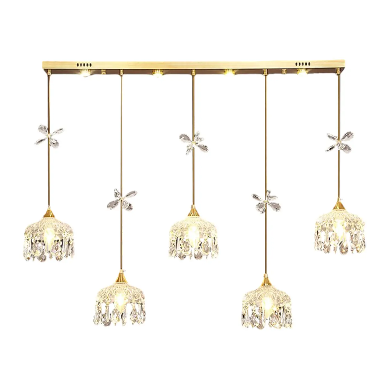 Elegant Gold Glass Pendant Light for Kitchen Island Image - 11 | homeyfad