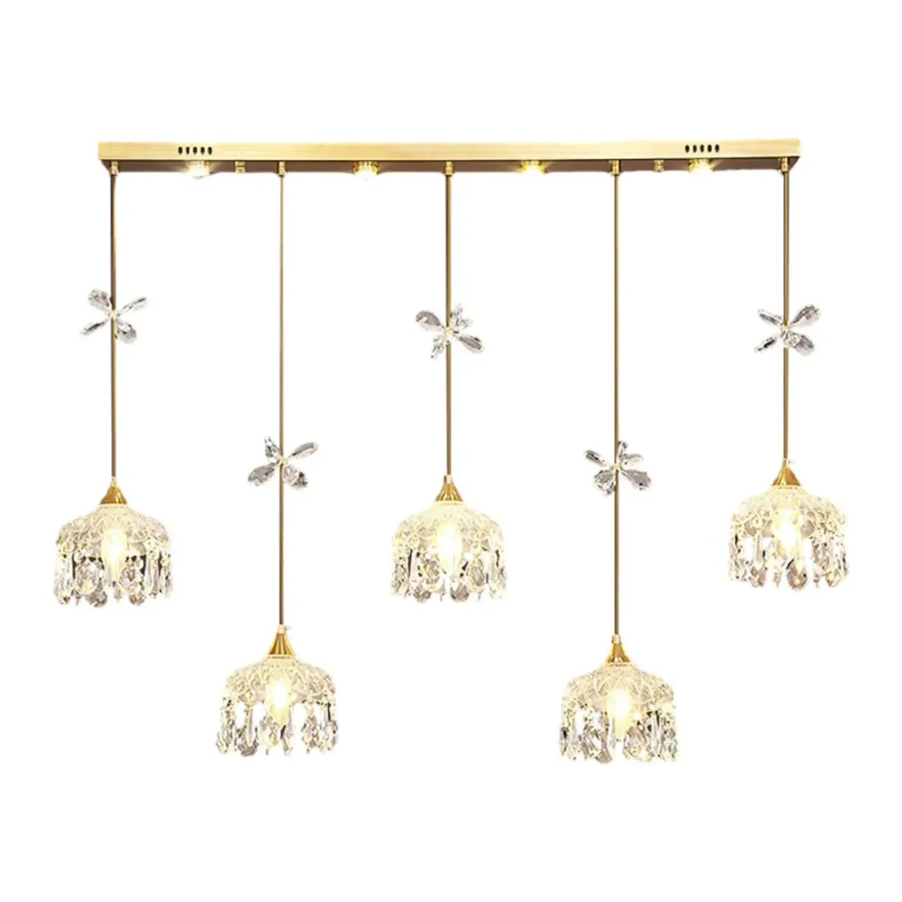 Elegant Gold Glass Pendant Light for Kitchen Island Image - 11