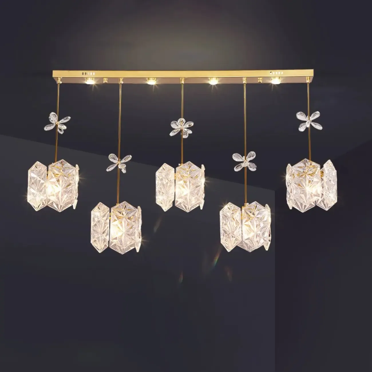 Elegant Gold Glass Pendant Light for Kitchen Island Image - 18