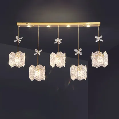 Elegant Gold Glass Pendant Light for Kitchen Island Image - 18