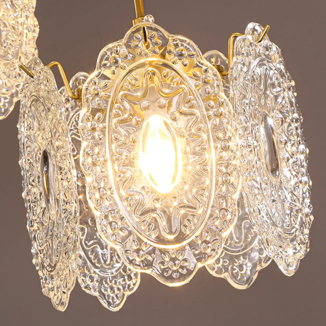 Elegant Gold Glass Pendant Light for Kitchen Island Image - 21
