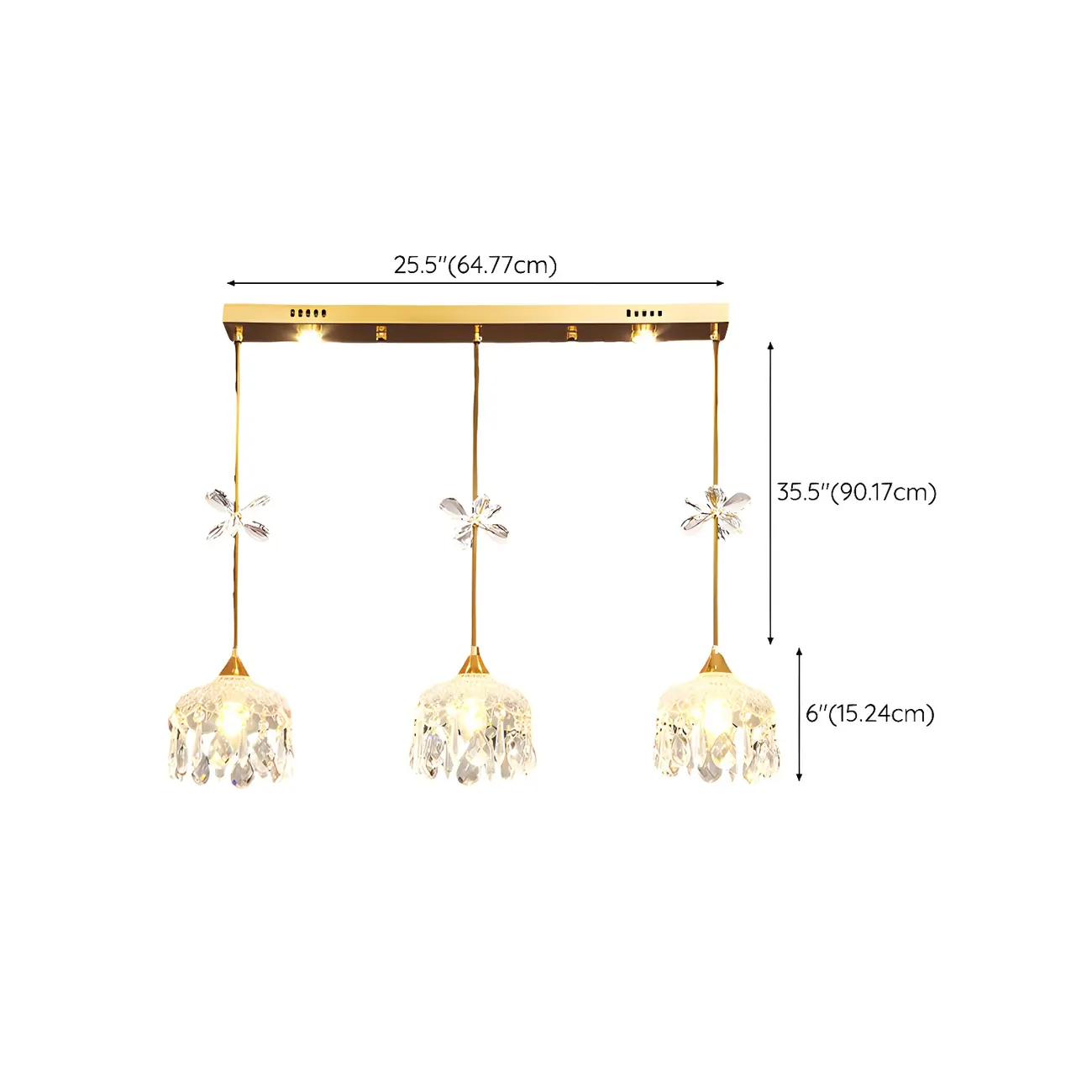 Elegant Gold Glass Pendant Light for Kitchen Island #size | homeyfad