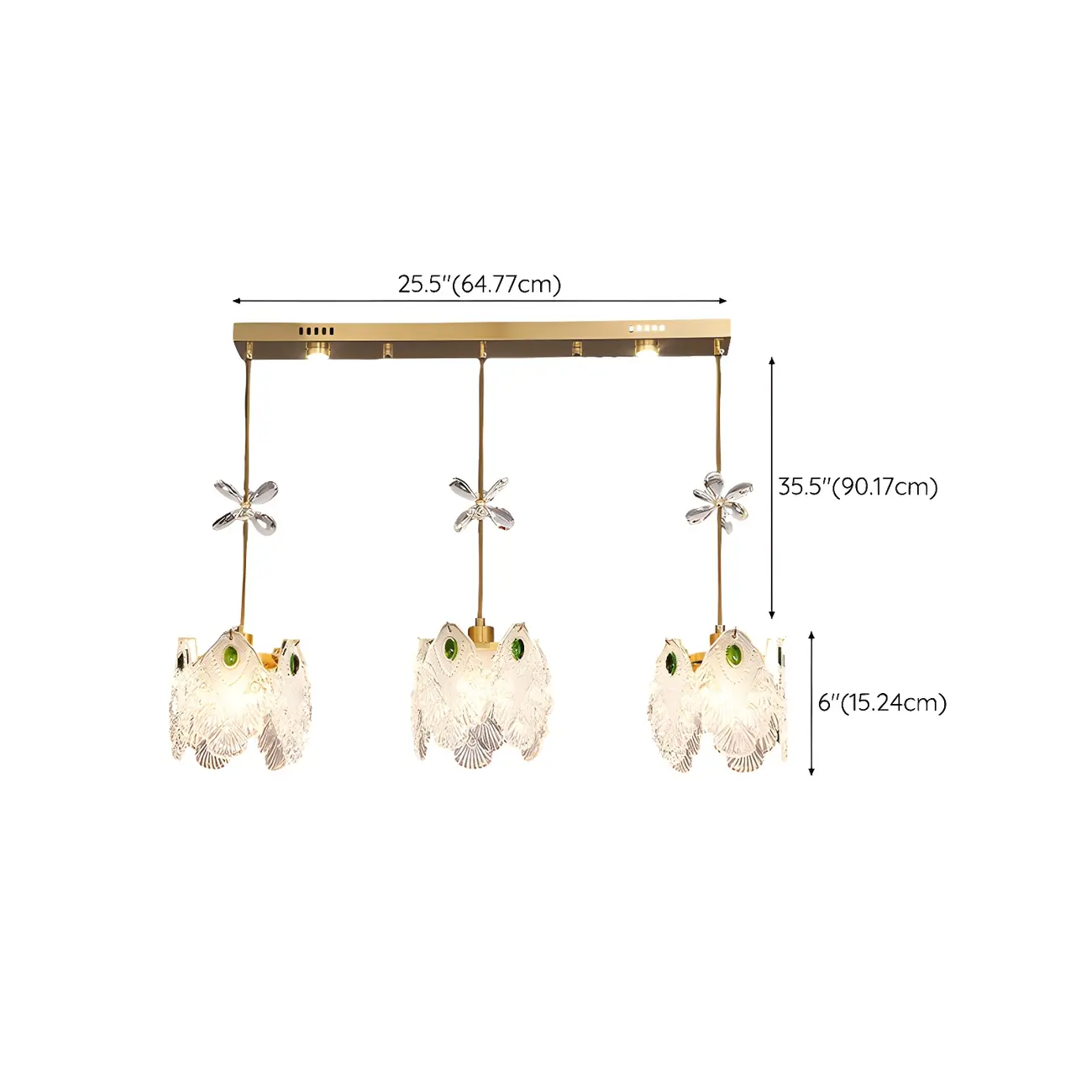 Elegant Gold Glass Pendant Light for Kitchen Island Image - 25 | homeyfad