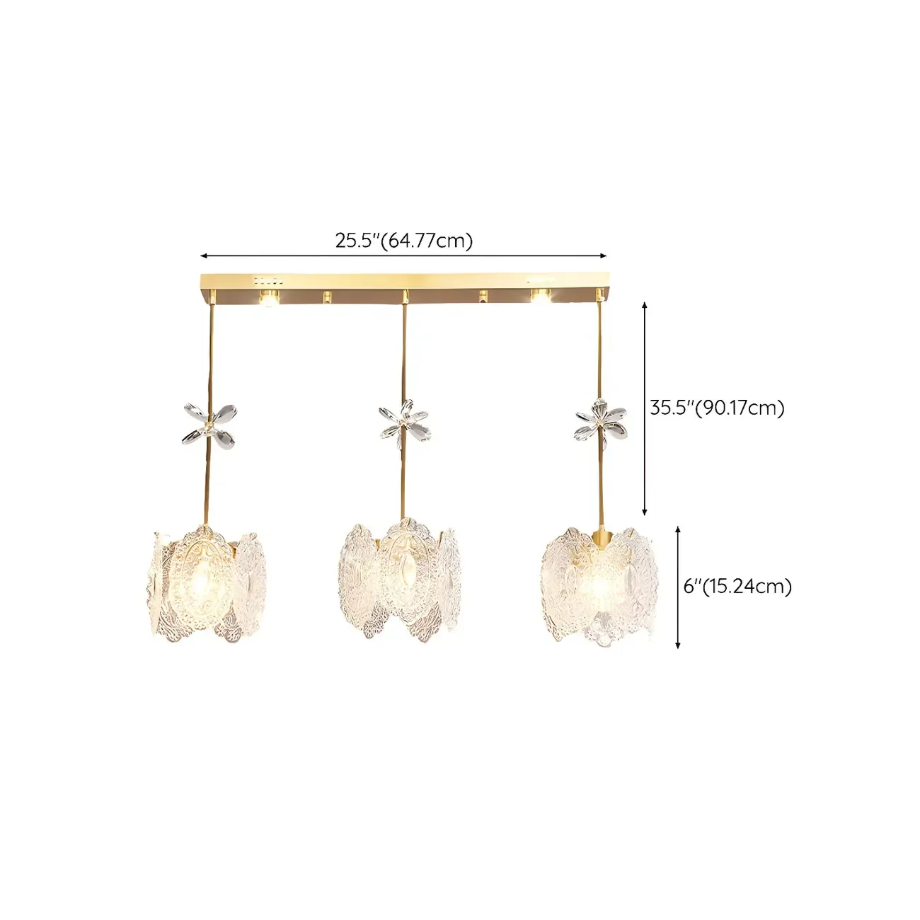 Elegant Gold Glass Pendant Light for Kitchen Island Image - 26