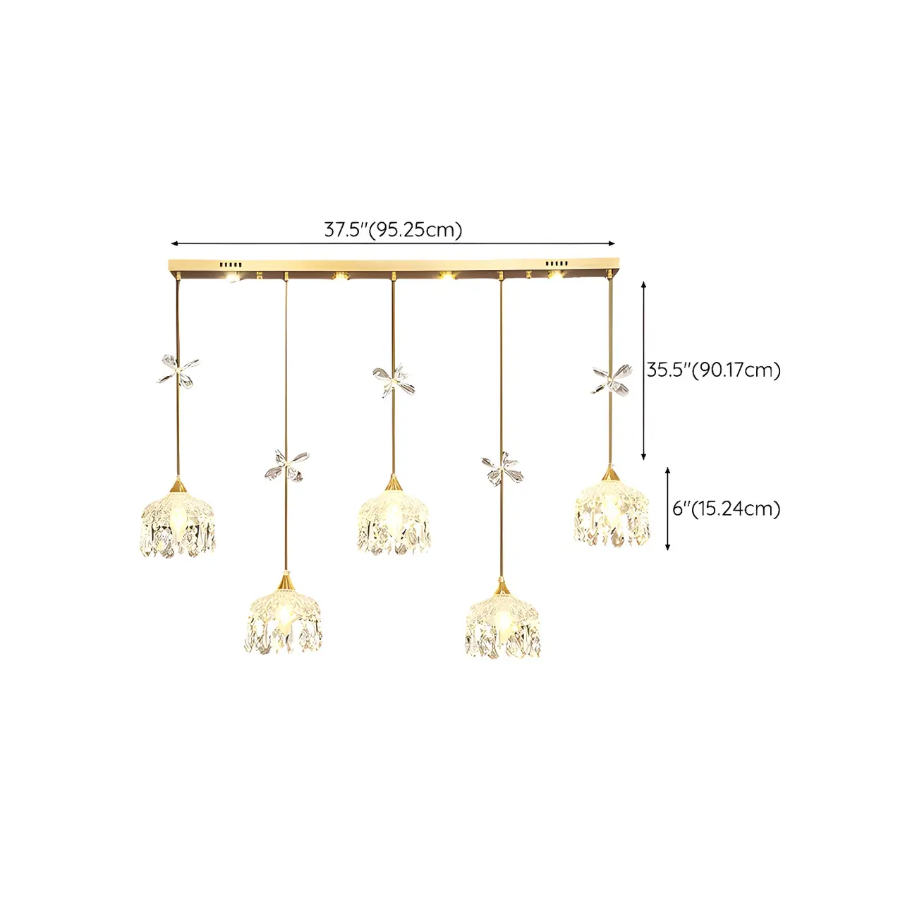 Elegant Gold Glass Pendant Light for Kitchen Island Image - 29 | homeyfad