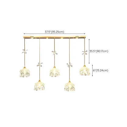 Elegant Gold Glass Pendant Light for Kitchen Island Image - 29